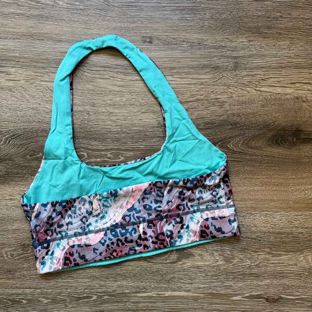 Fabletics Colorful Leopard Print Reversible Halte… - image 2